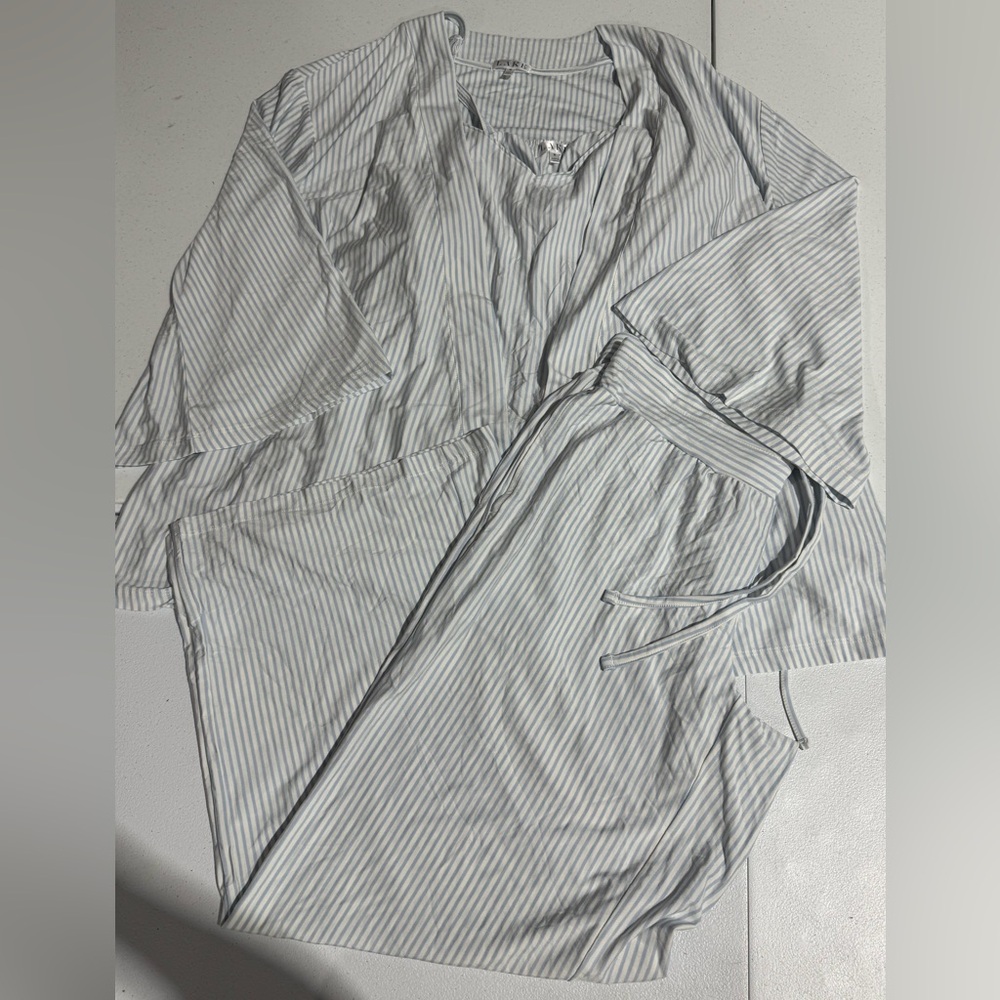 LAKE Maternity DreamModal Kimono Three-Piece Set in Fog - Picture 3 of 5